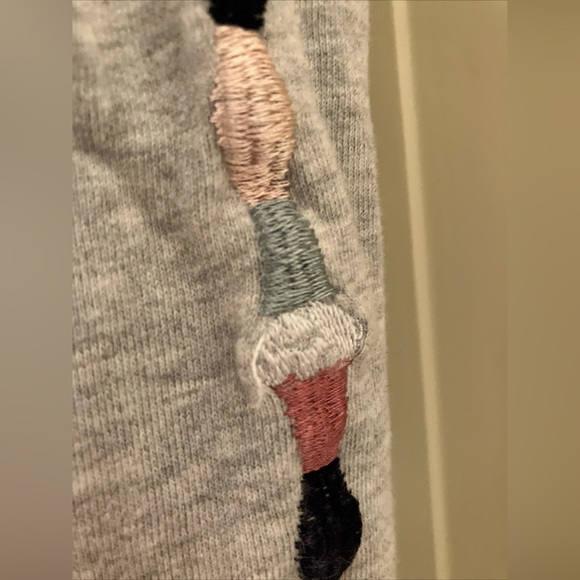 Ivory Ella Gray joggers women Embroidered Size XSM Tie - Picture 3 of 10